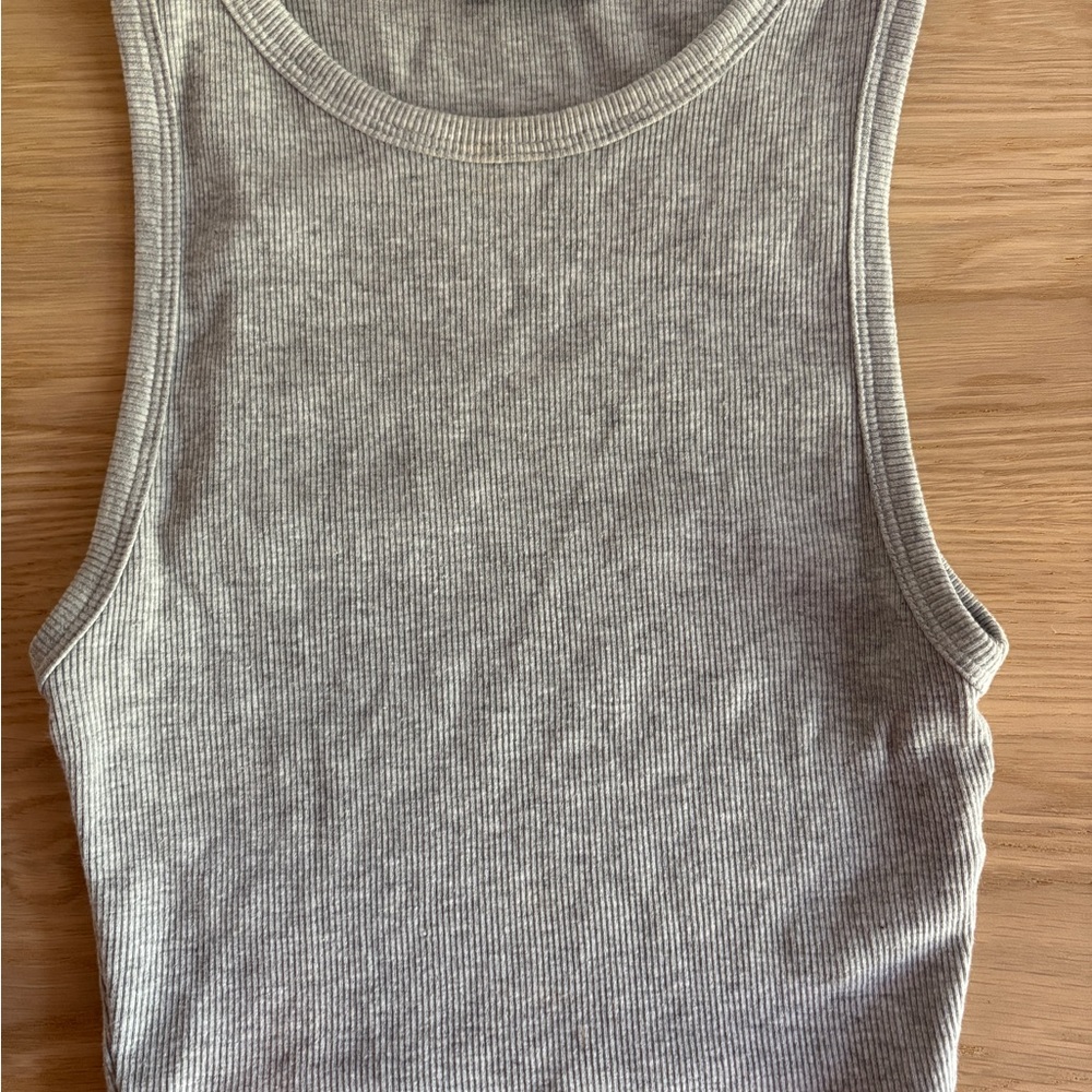 Zara Light Gray Ribbed Tank Top